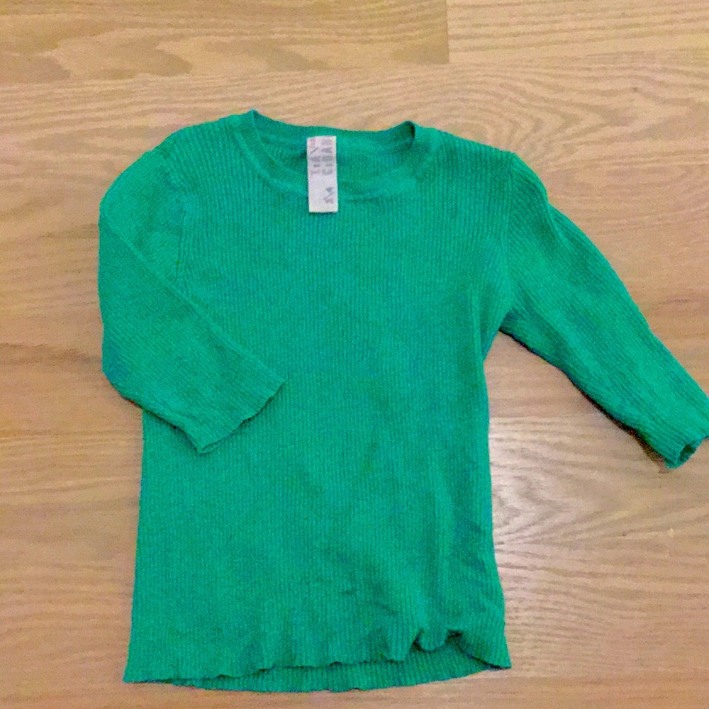 Tia cibani kids green ribbed T-shirt size 3-4